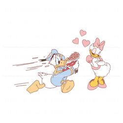 disney donald duck and daisy valentine svg, trending digital file