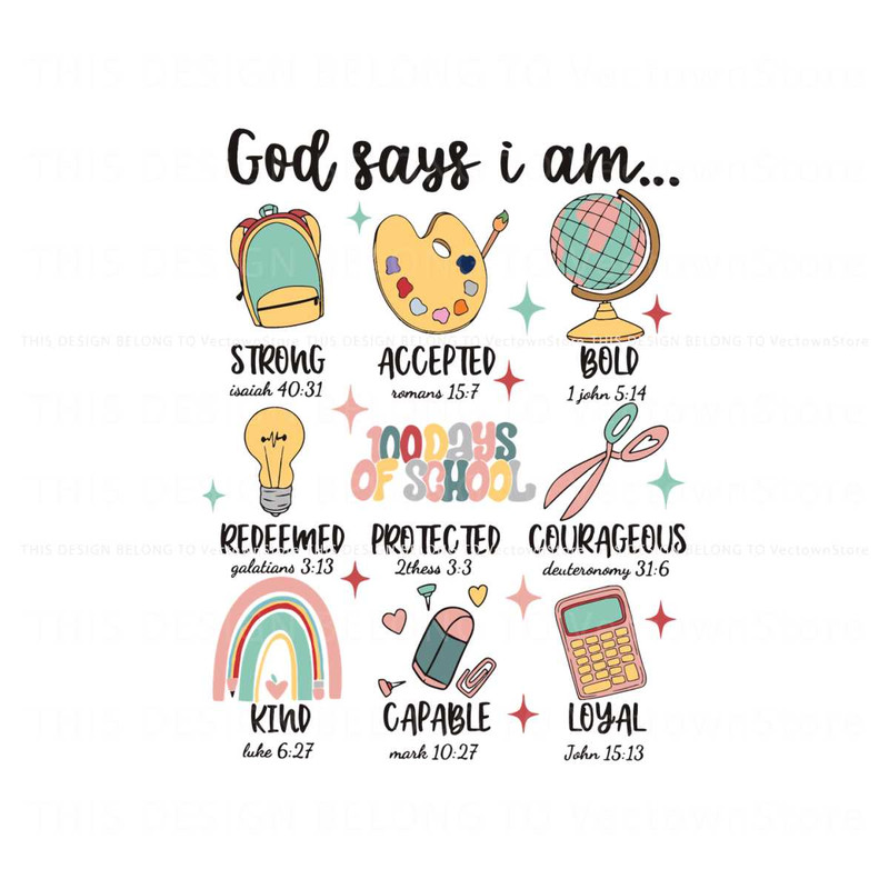 God Says I Am 100 Days Of School SVG.jpg