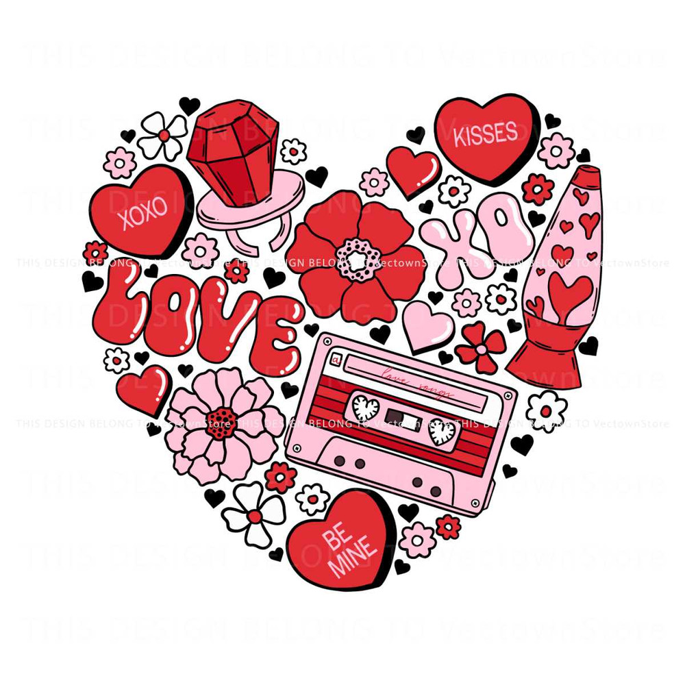 Heart Xoxo Kisses Love Songs SVG.jpg