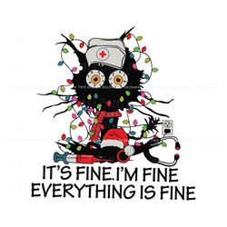 im fine everything is fine cat christmas svg, trending digital file