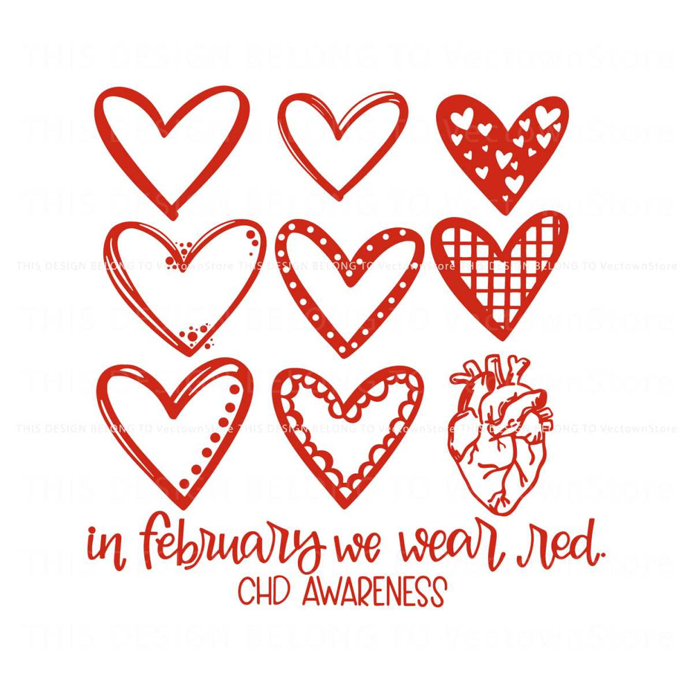 In February We Wear Red CHD Awareness SVG.jpg