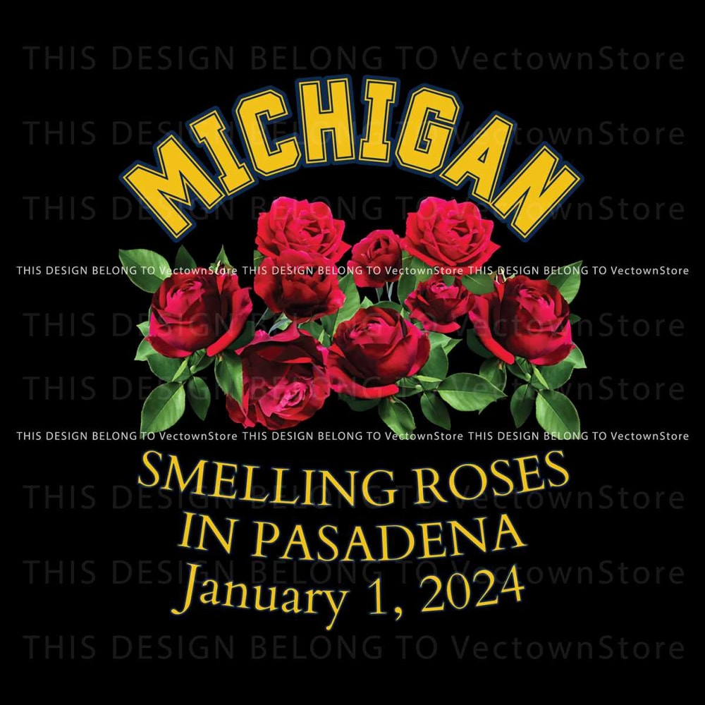 Michigan Wolverines Smelling Roses In Pasadena Png.jpg
