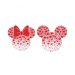 mickey and minnie ears with heart svg, trending digital file