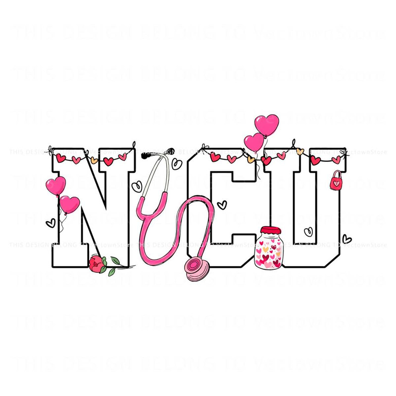 NICU Stethoscope Valentines Nurse SVG.jpg