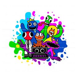 rainbow friends cartoon christmas svg, trending digital file
