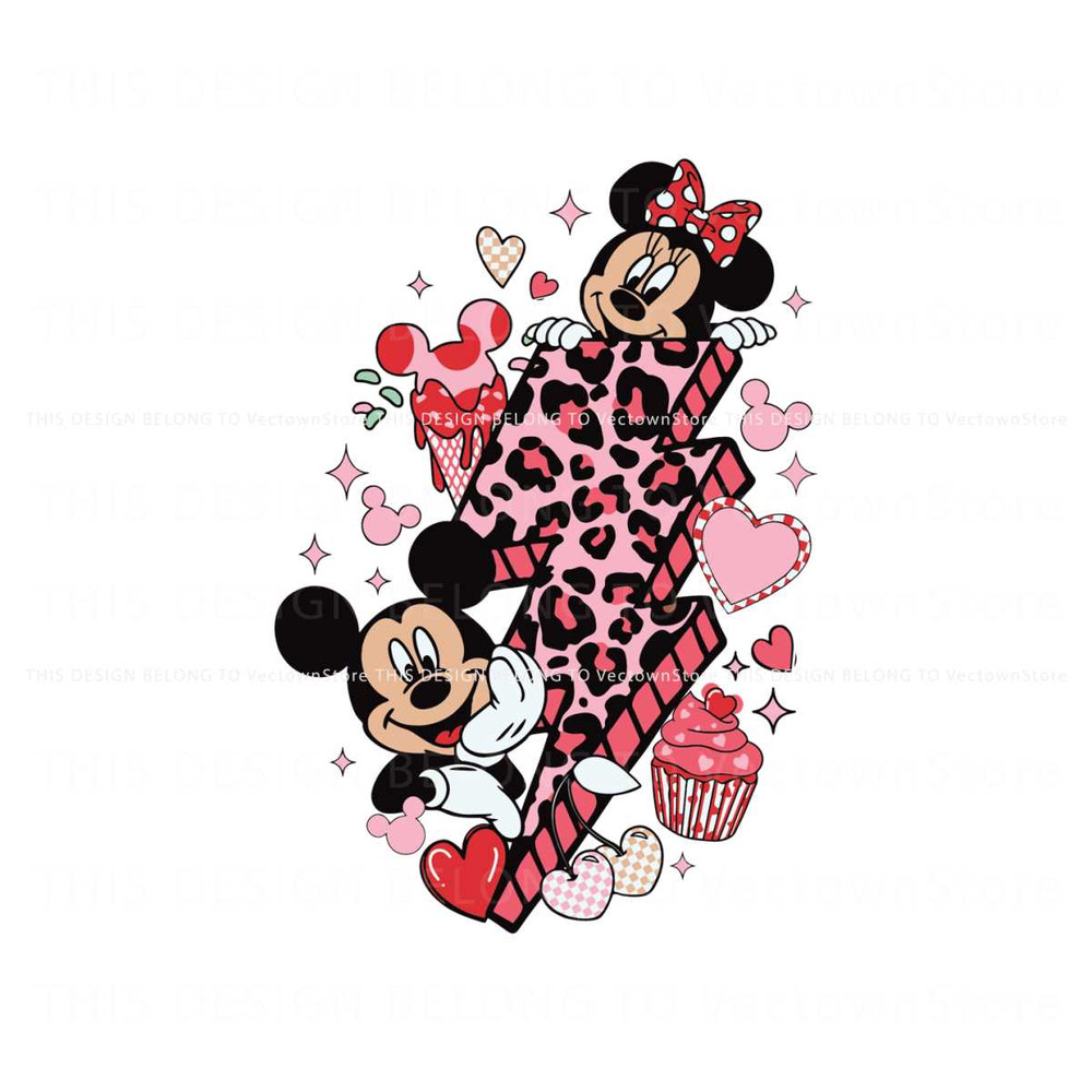 Retro Lightning Bolt Valentine Mickey Minnie SVG.jpg