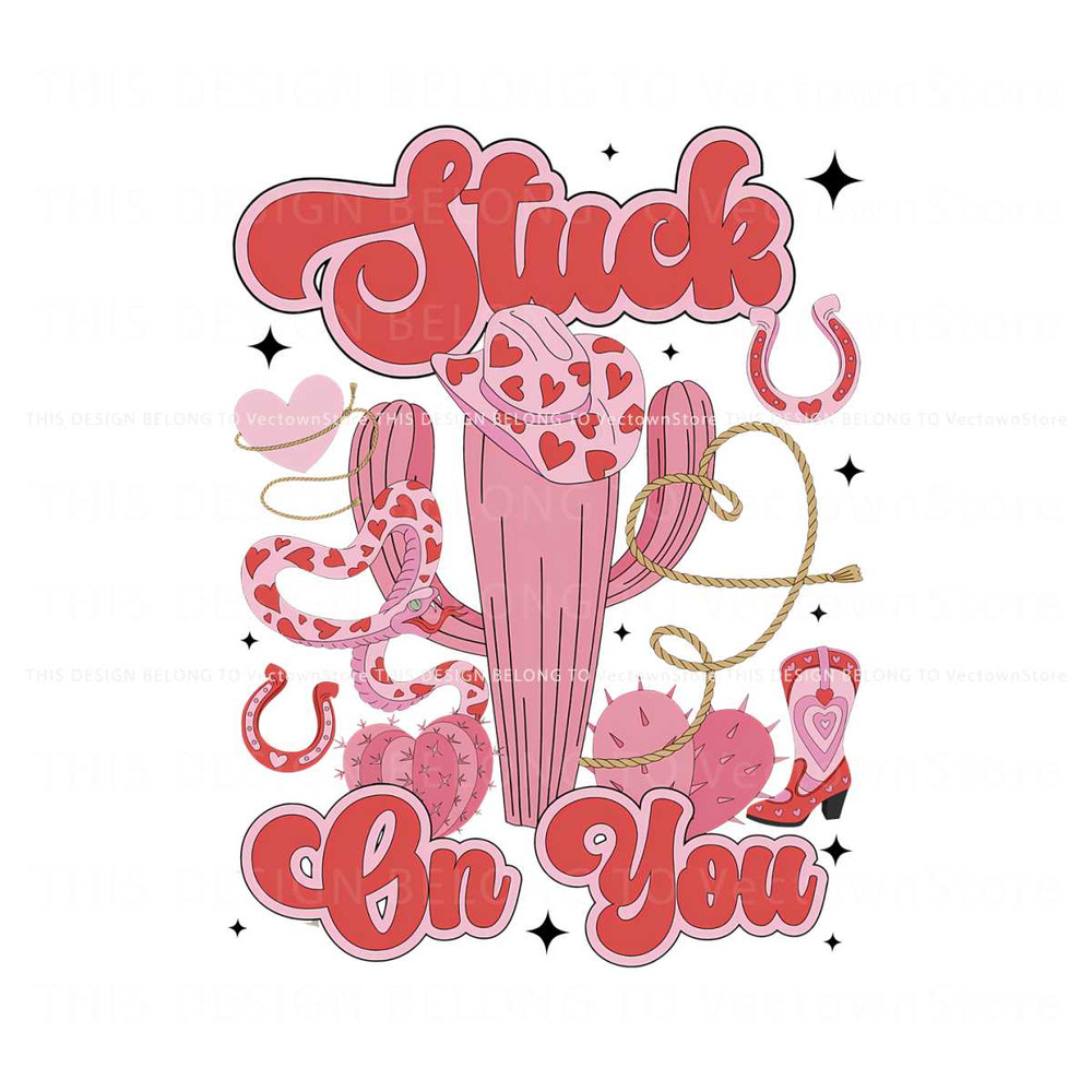 Stuck On You Western Valentine Cowboy PNG.jpg