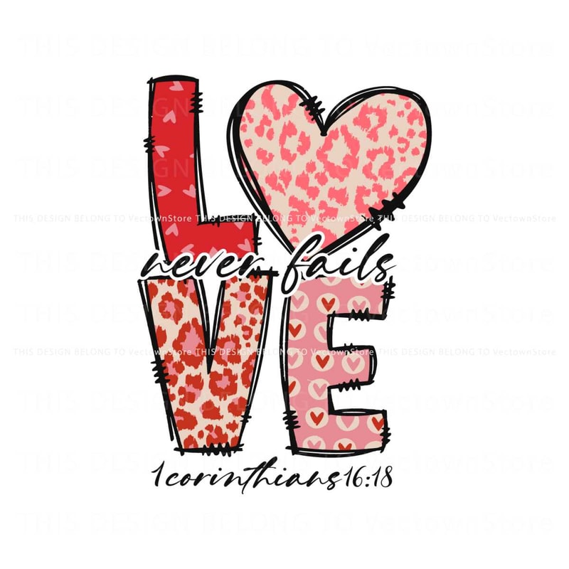 Valentine Love Never Fails Religious SVG.jpg