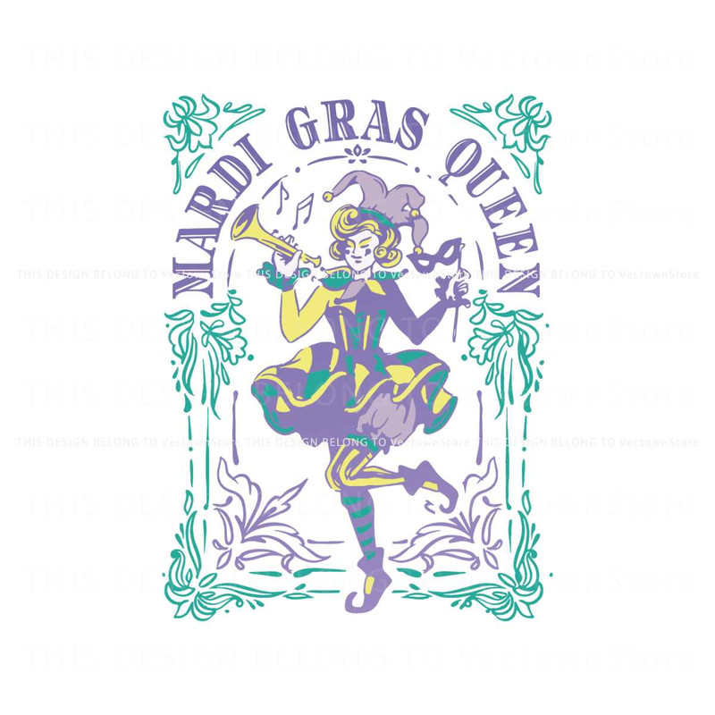 Vintage Mardi Gras Queen Carnival SVG.jpg