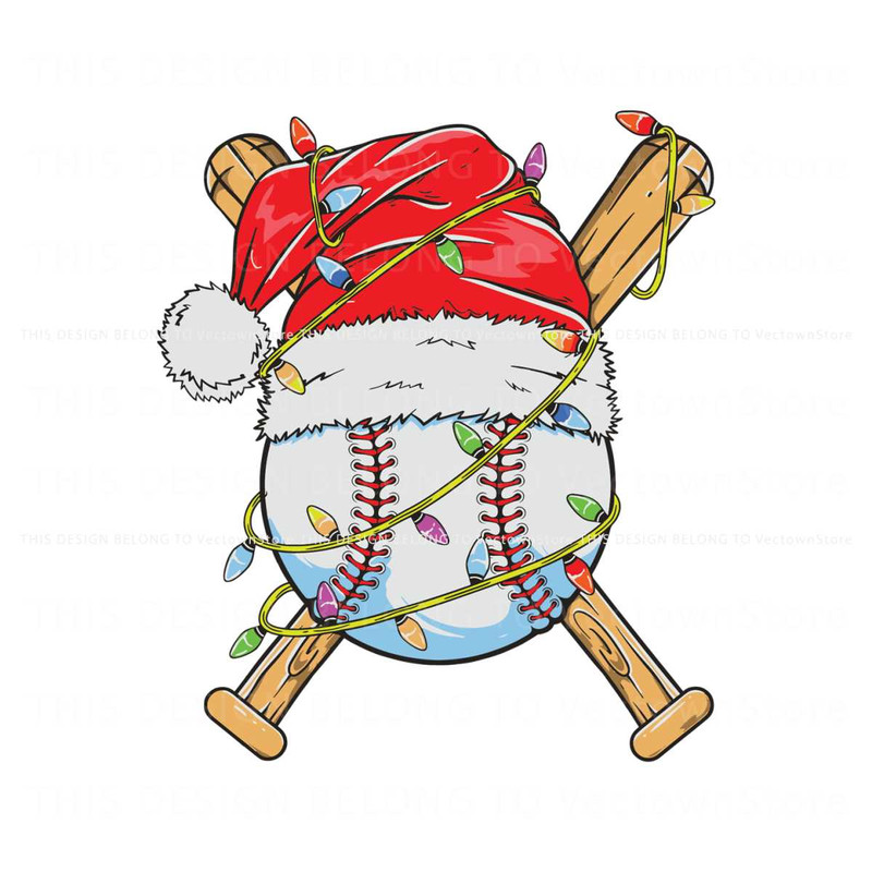 Baseball Christmas Light Santa Hat SVG.jpg