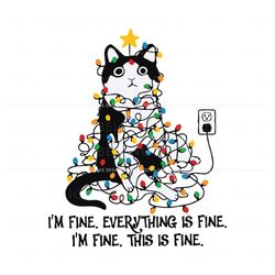 christmas cat im fine everything is fine svg, trending design file