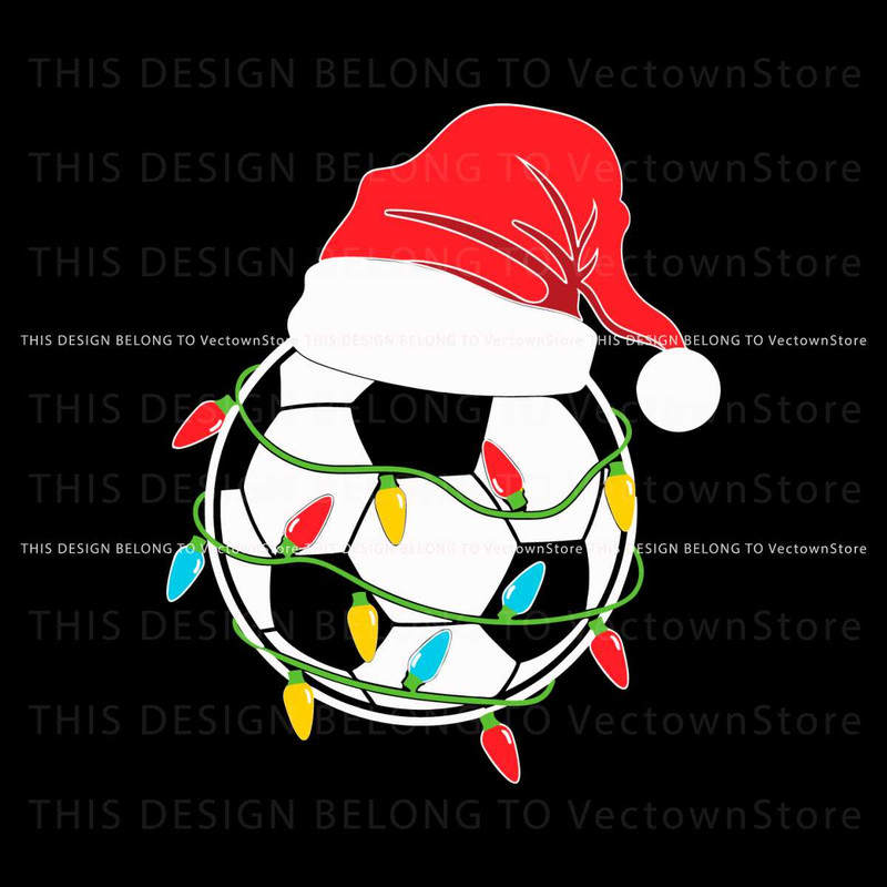 Christmas Soccer Ball Lights Santa SVG.jpg