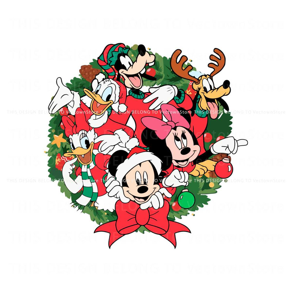 Christmas Wreath Mickey And Friends SVG.jpg