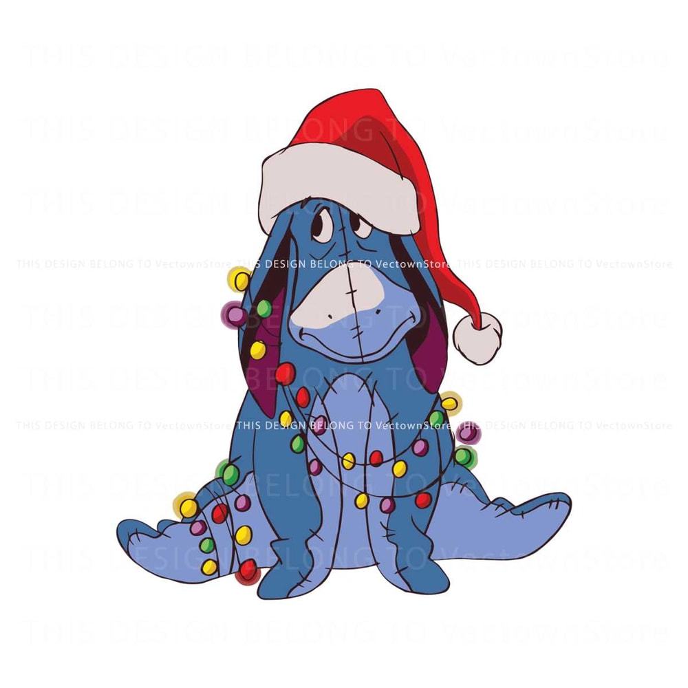 Cute Eeyore Winnie The Pooh Christmas SVG Cricut Files.jpg