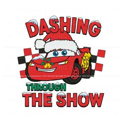dashing through the snow lightning mcqueen svg, trending design file