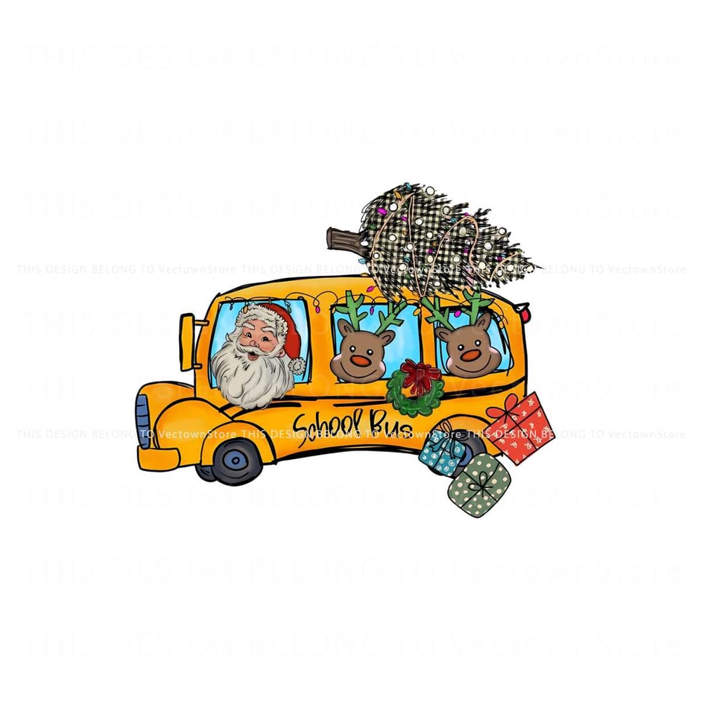 Funny Christmas School Bus Santa PNG.jpg