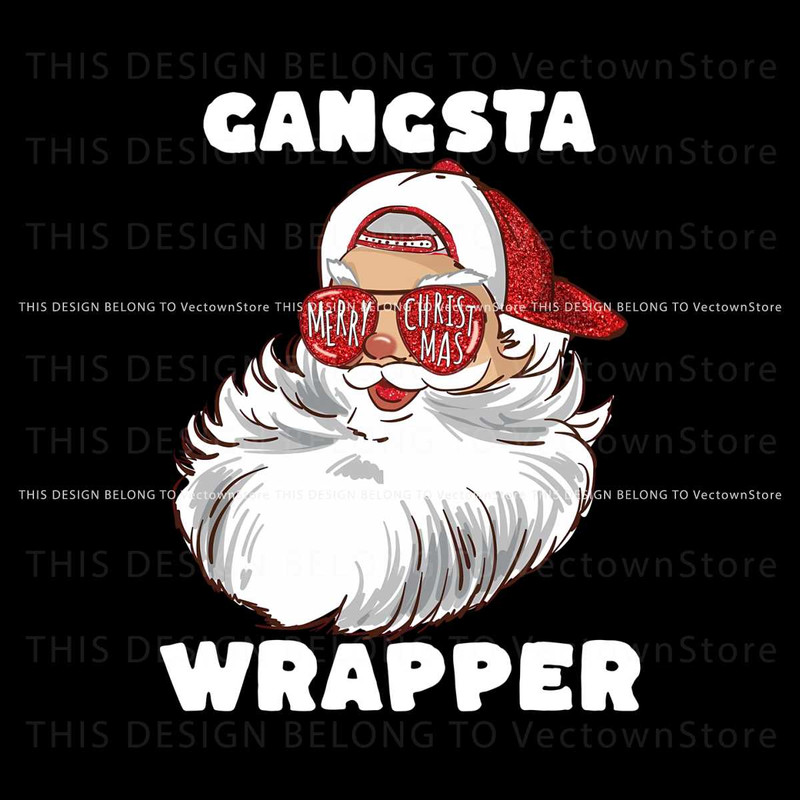 Gangsta Wrapper Santa Merry Christmas PNG.jpg