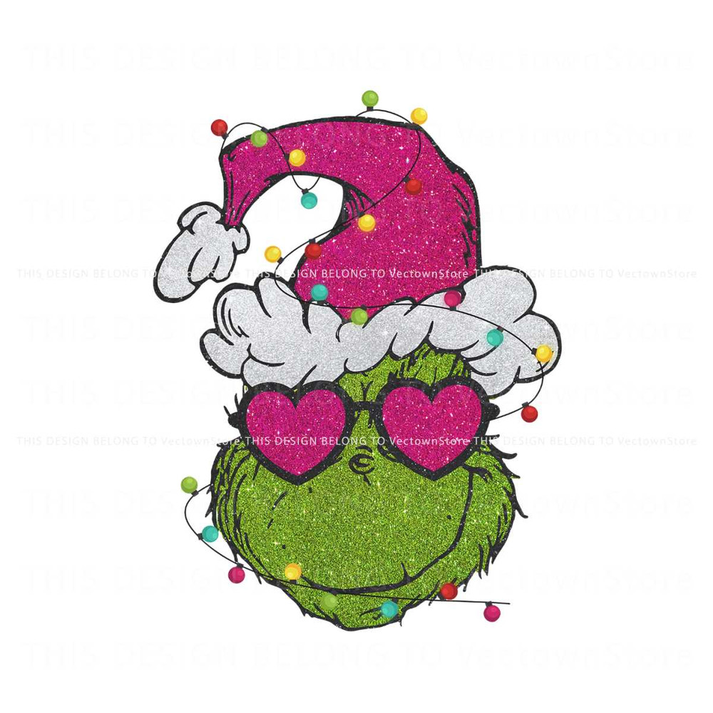 Glitter Pink Grinch Christmas Lights PNG.jpg