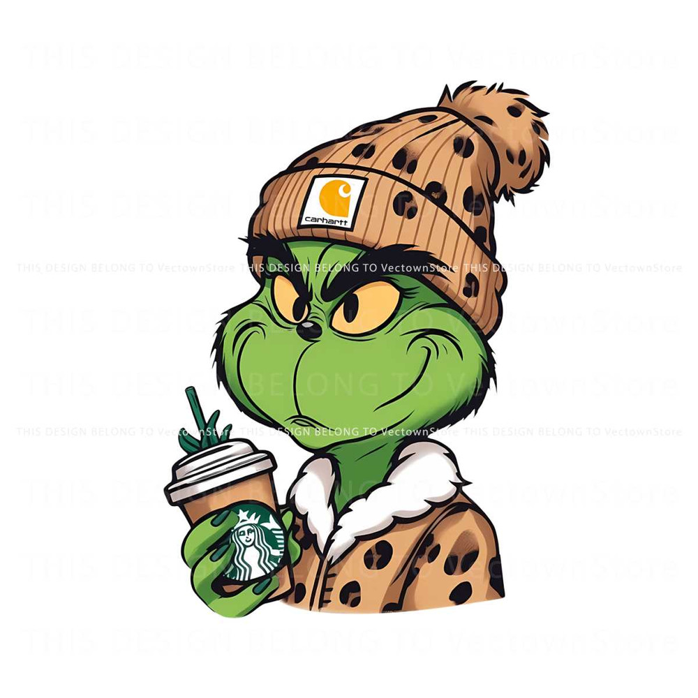 Grinch Boujee Christmas Leopard PNG Download File.jpg