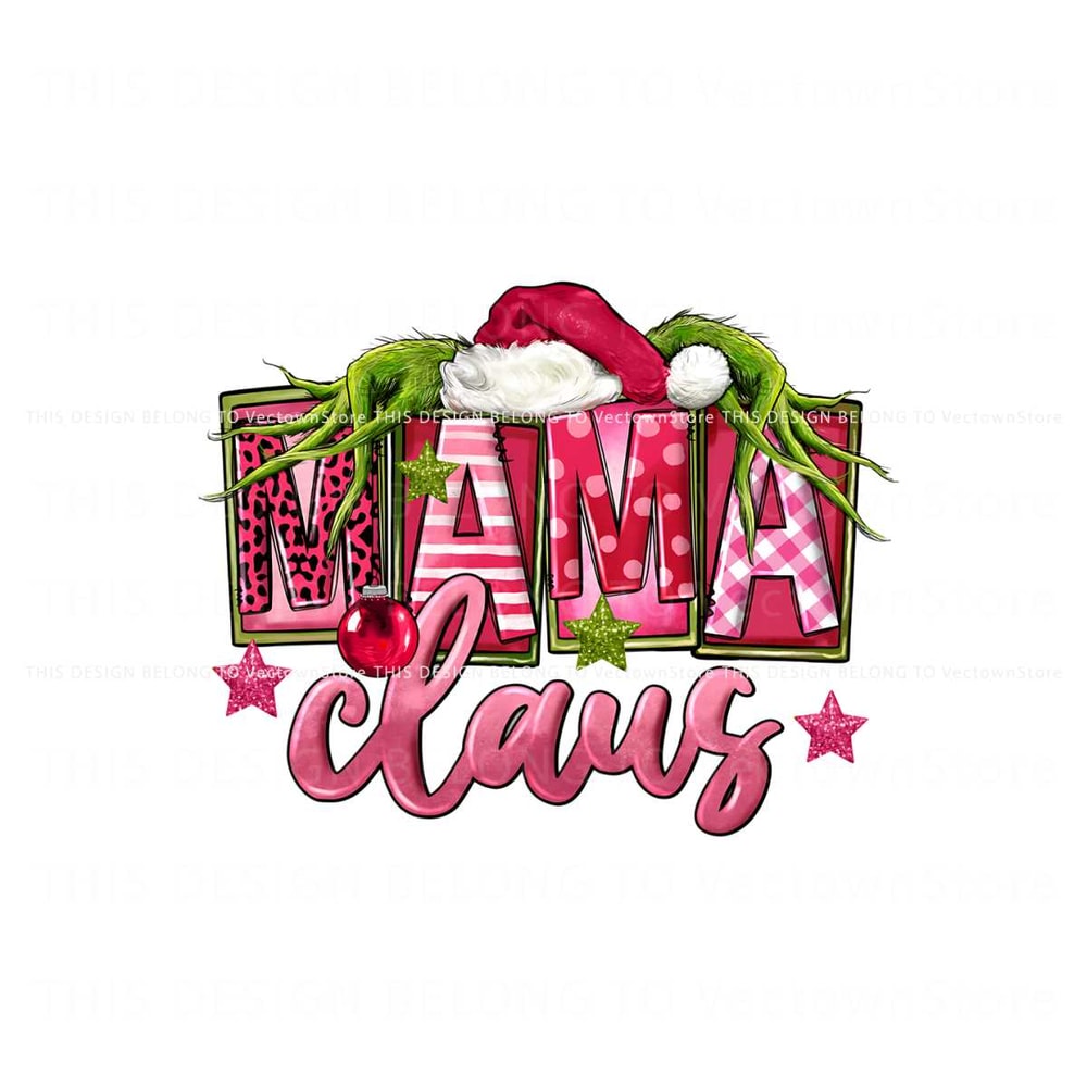 Grinch Pink Christmas Mama Claus PNG.jpg