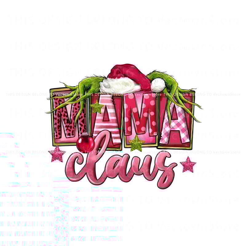 Grinch Pink Christmas Mama Claus PNG.jpg