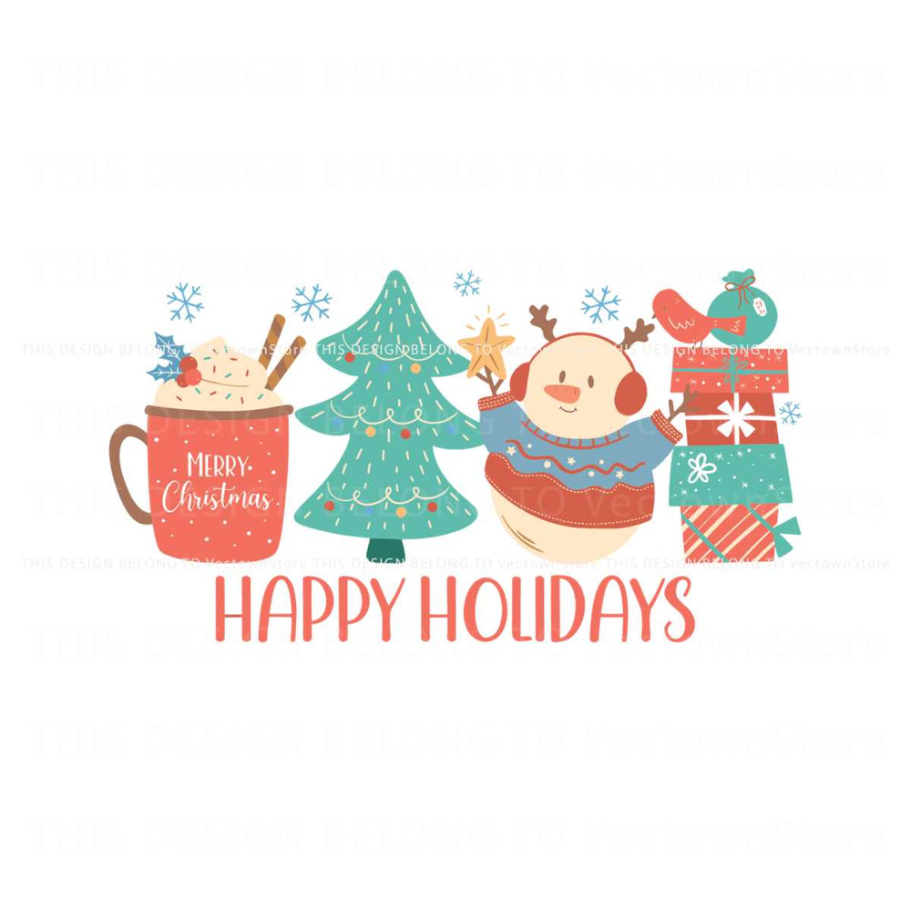 Happy Holidays Merry Christmas SVG.jpg