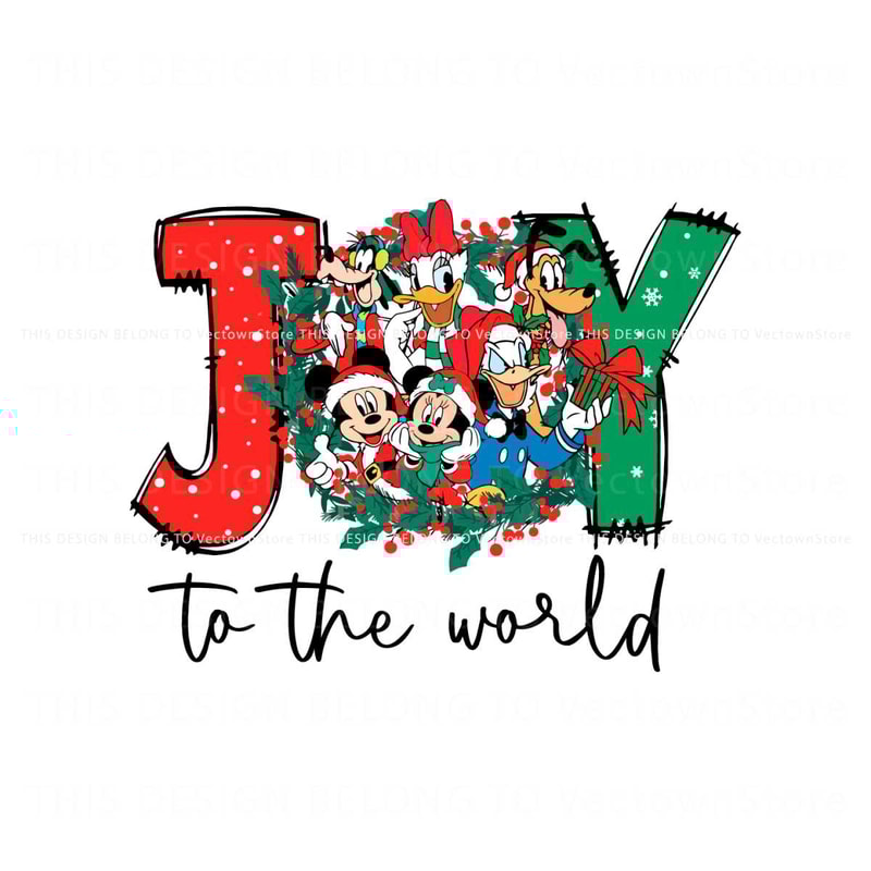 Joy To The World Disney Mickey And Friend PNG.jpg