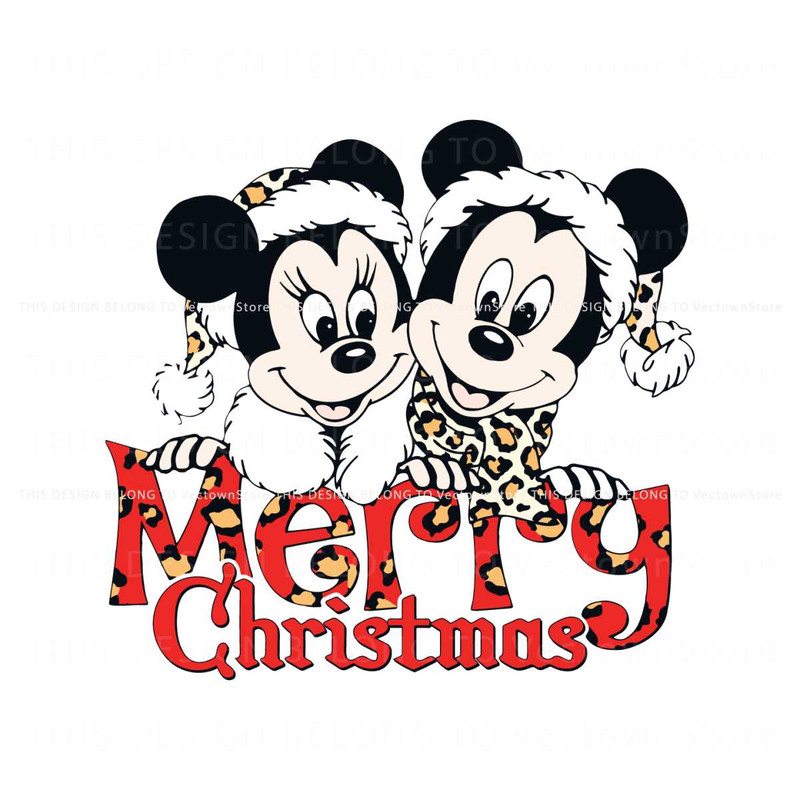 Leopard Mickey Minnie Merry Christmas SVG.jpg