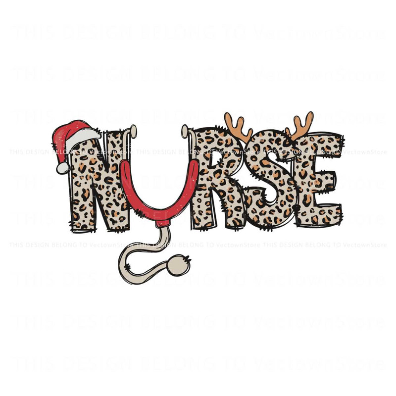 Leopard Nurse Christmas Stethoscope SVG.jpg