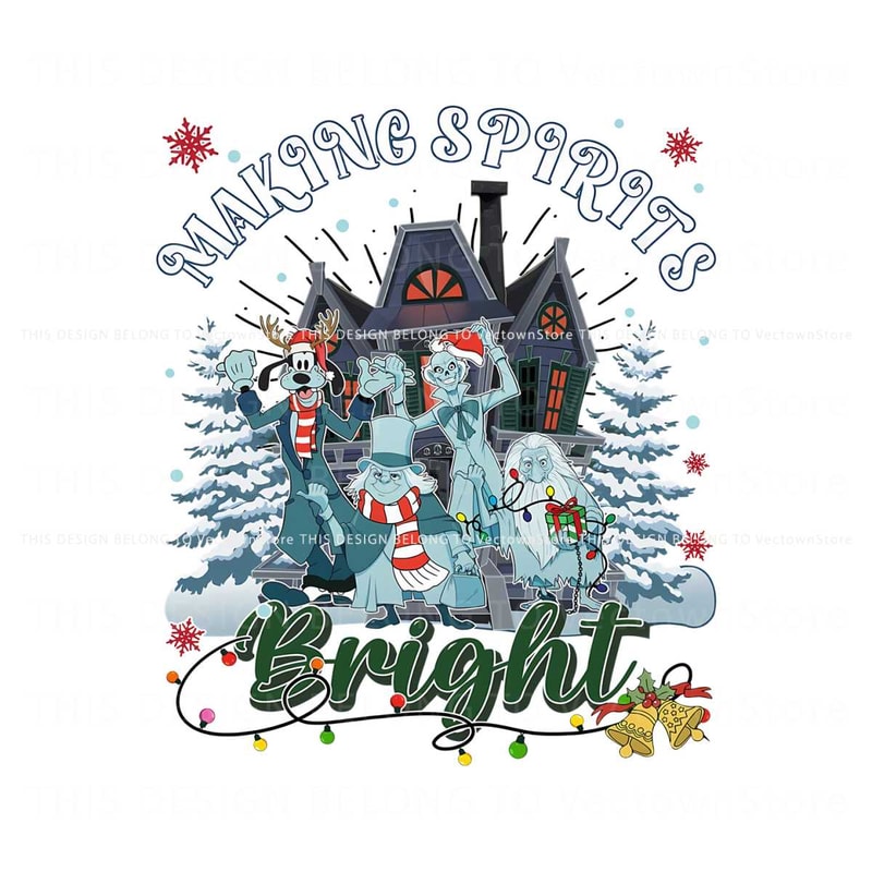 Making Spirits Bright Haunted Mansion Christmas PNG.jpg