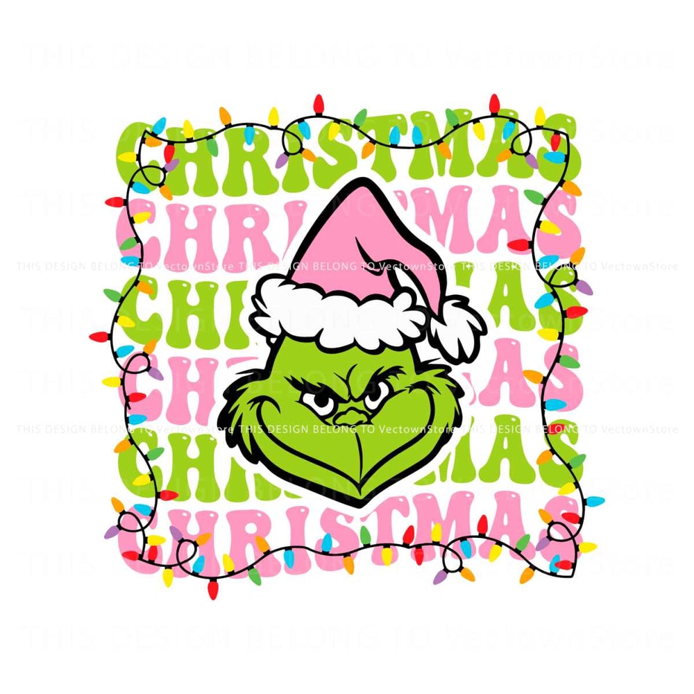 Retro Christmas Grinch Face SVG.jpg