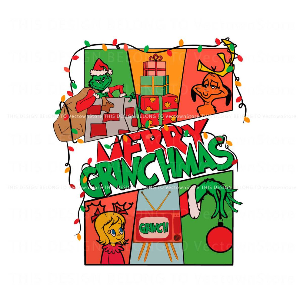 Retro Merry Grinchmas Lights SVG.jpg