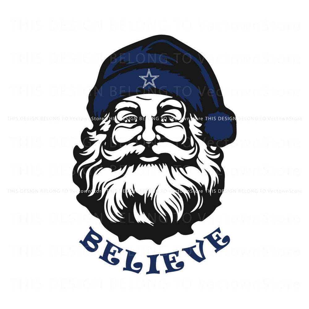 Santa Claus Believe Dallas Football Team SVG.jpg