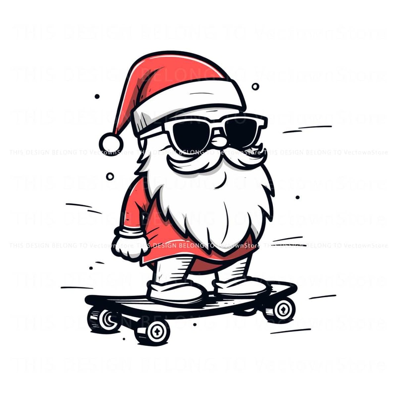 Santa Skateboarding Sunglasses SVG.jpg