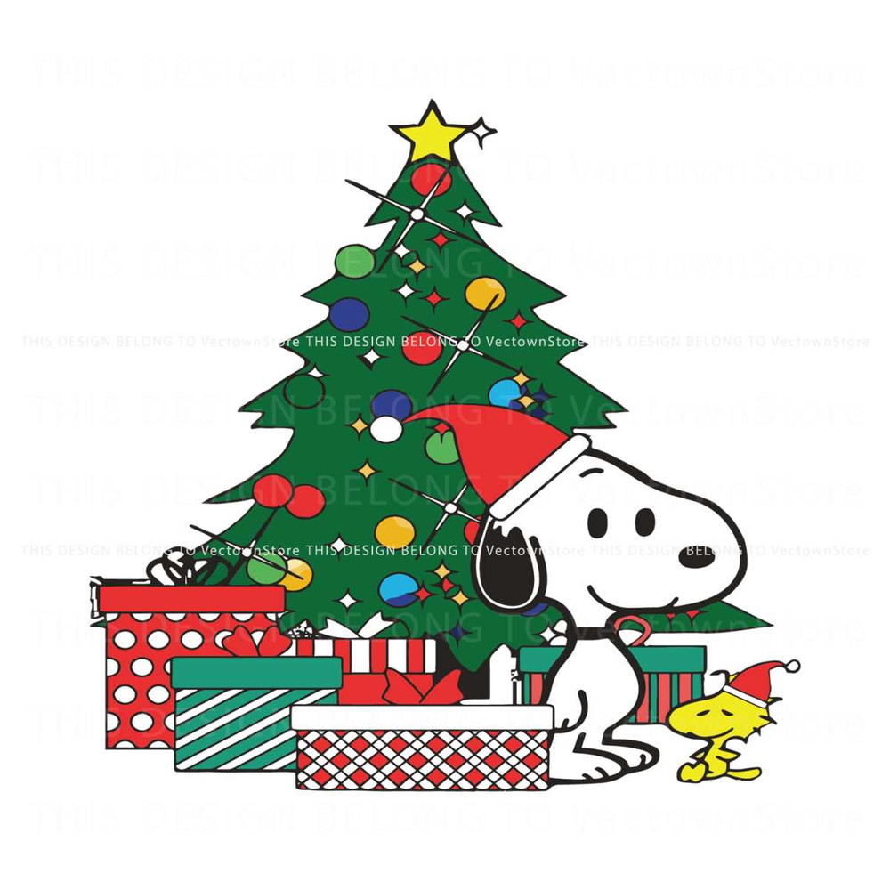 Snoopy Tree Xmas Woodstock SVG.jpg