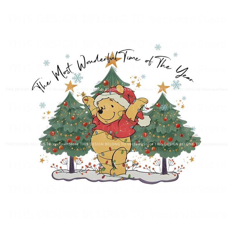 The Most Wonderful Time Of The Year Winnie The Pooh PNG.jpg
