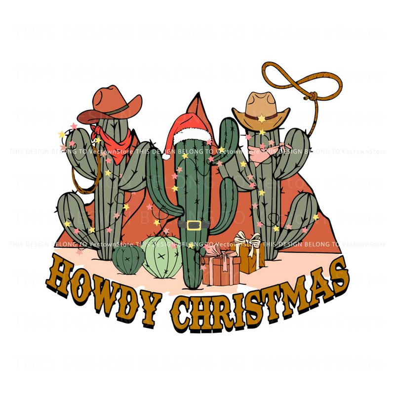 Vintage Howdy Christmas Cowboy Hat SVG.jpg