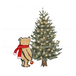 winnie the pooh and christmas tree png download file, trending design file