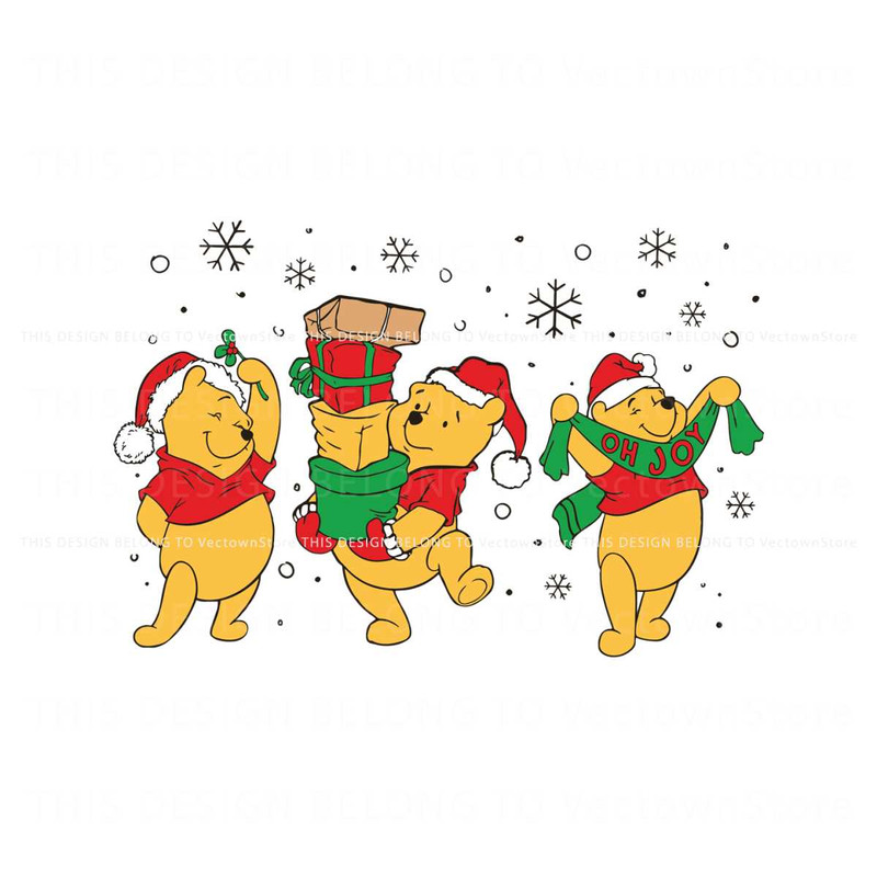 Winnie The Pooh Christmas Hat Oh Joy SVG Cricut Files.jpg