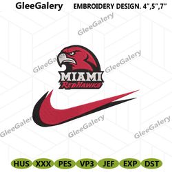 Miami (OH) RedHawks Double Swoosh Nike Logo Embroidery Design File