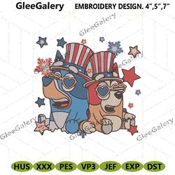bluey bingo 4th july embroidery design files