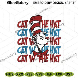 cat in the hat dr seuss machine embroidery design files
