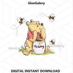 honey bear watercolor digital clipart, bear with honey pot png, honey bear png, cartoon bear png, honey bee sublimation,