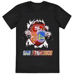 blood inside me san francisco 49ers and san francisco giants and golden state warriors shirt