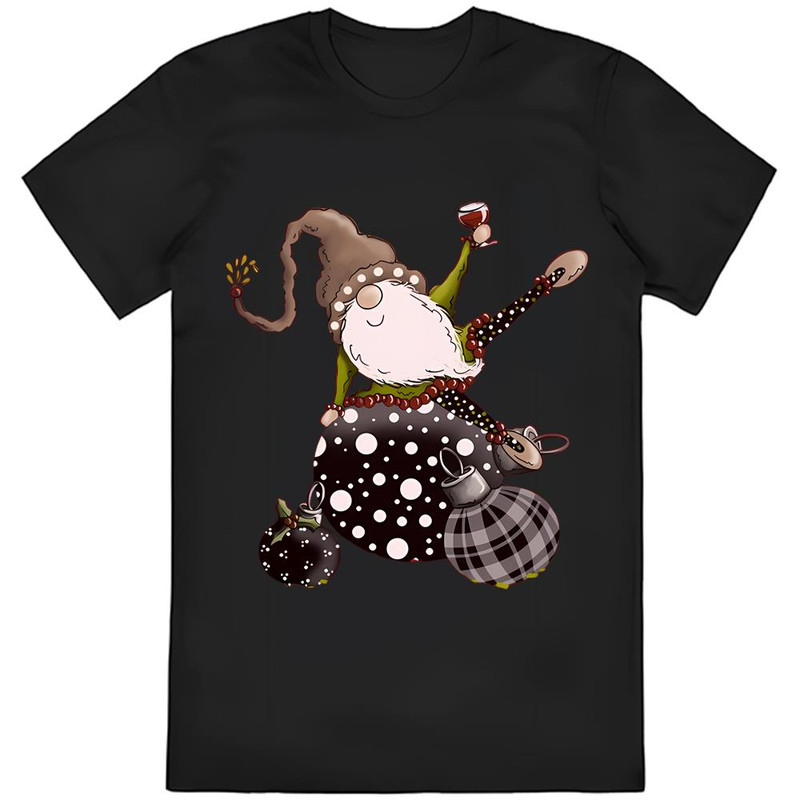 Christmas Gnome Santa Ornament Drinking Wine Spirit Funny Shirt .jpg