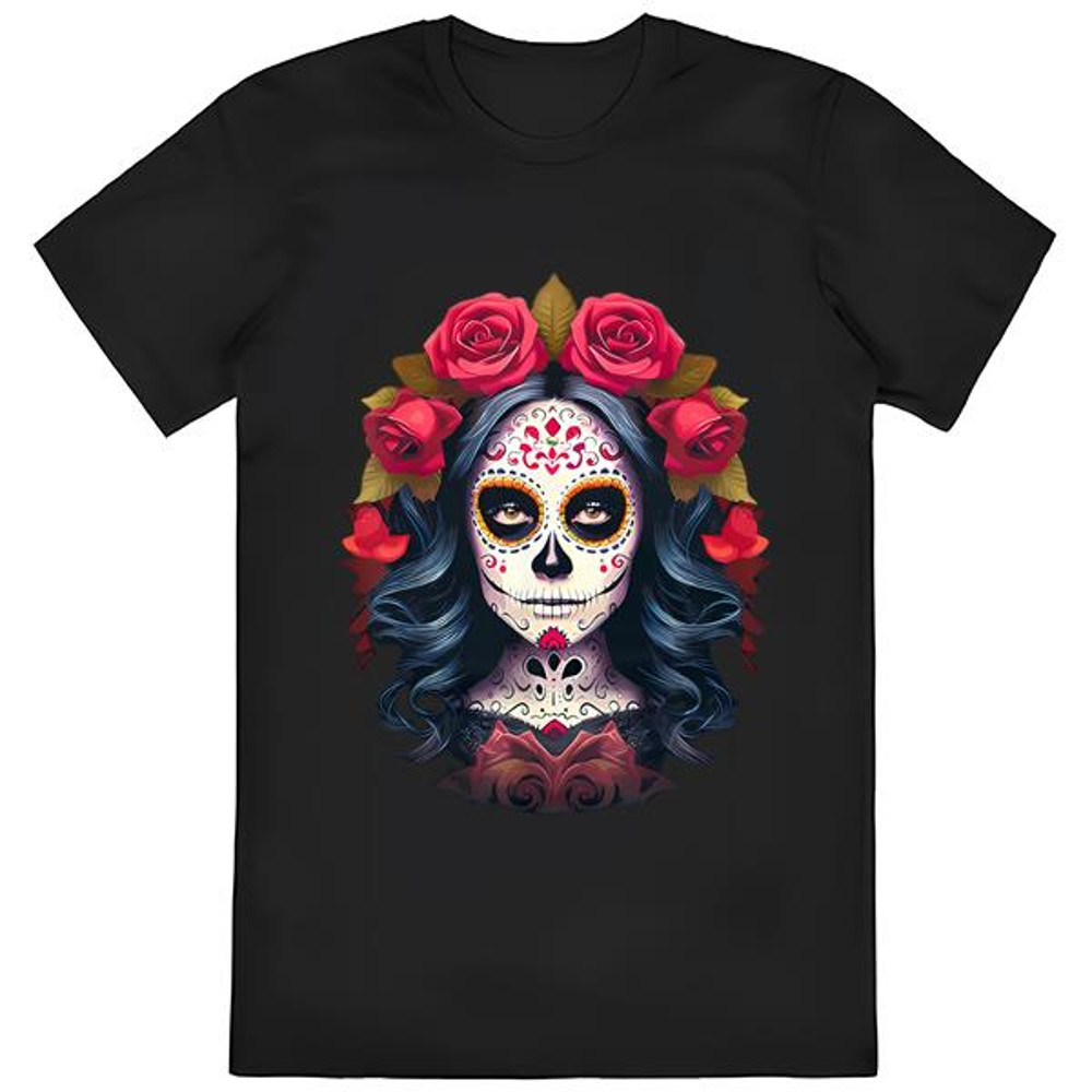 De Los Muertos La Catrina Day of the Dead Skull T-Shirt .jpg