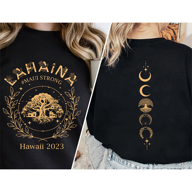 Lahaina Maui Strong Shirt, Maui Strong Banyan Tree Golden Shirt, Lahaina Maui Support Fire Relief Hawaii Shoreline Shirt .jpg