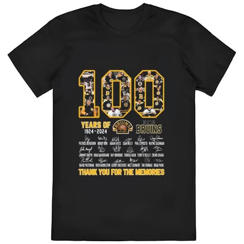 Original 100 Years Of 1924 – 2024 Boston Bruins Thank You For The Memories Signatures shirt .jpg