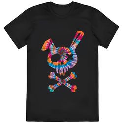 scary skull and crossbones bad rabbit horror bunny t-shirt