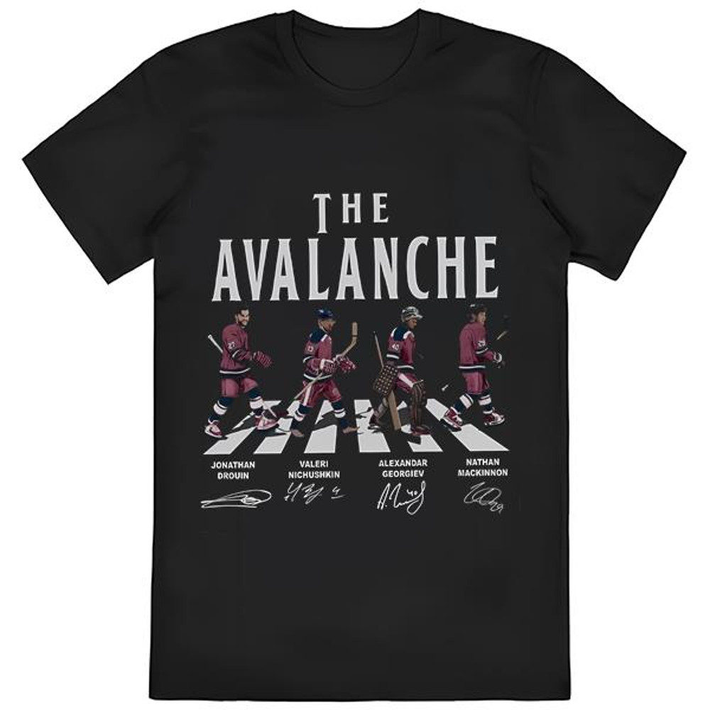 The Colorado Avalanche Walking Abbey Road Signatures Ice Hockey T-Shirt .jpg